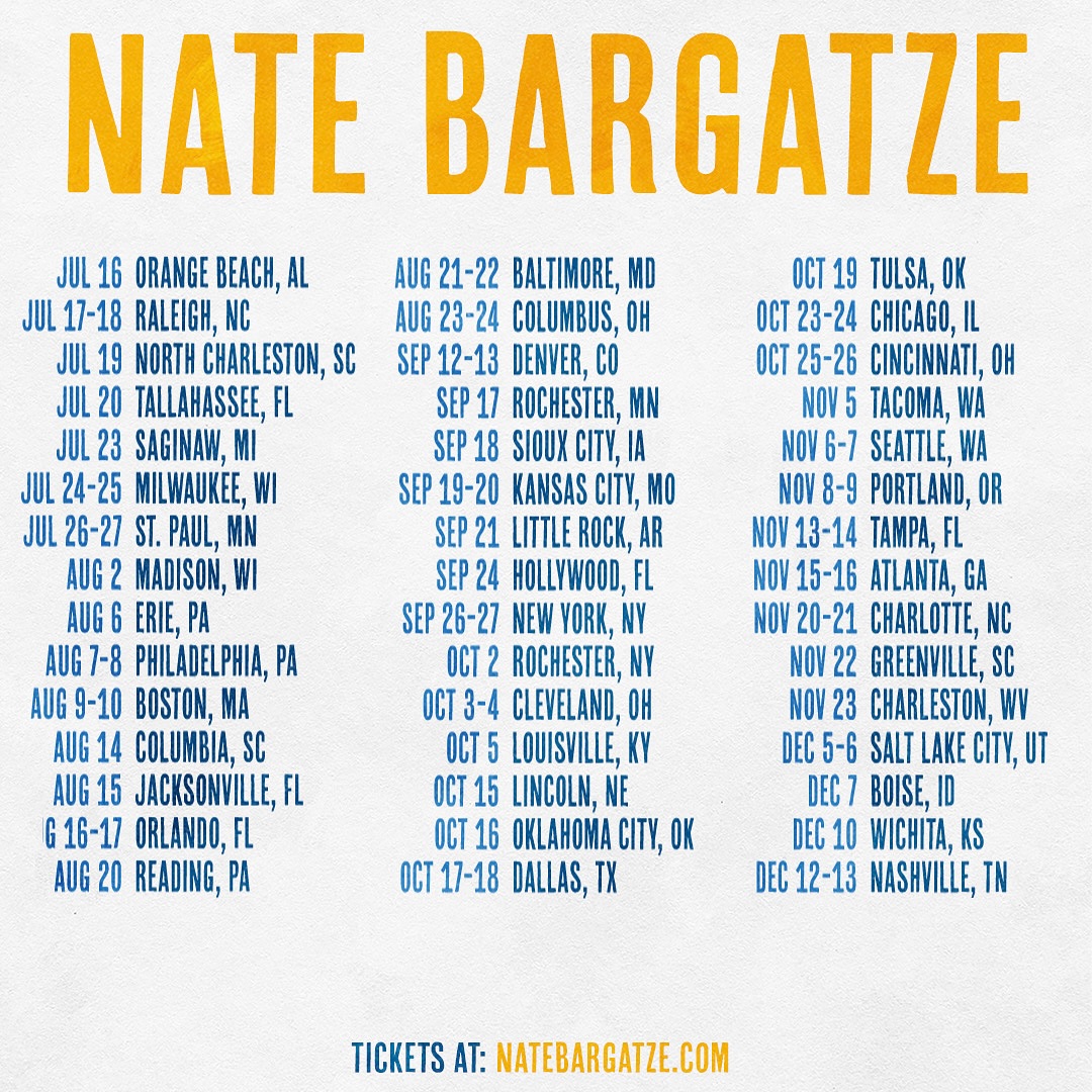 Nate Bargatze Big Dumb Eyes World Tour Poster 2025